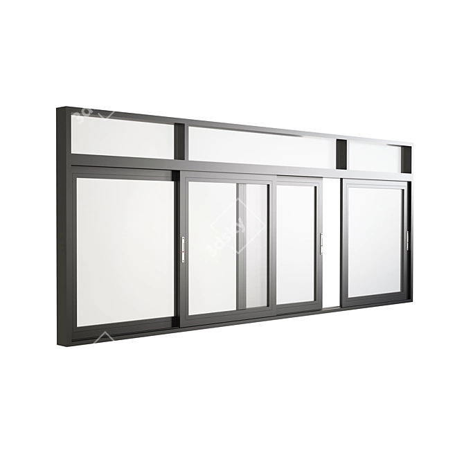 Sleek Aluminum Sliding Doors & Windows 3D model image 2
