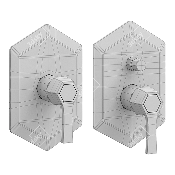 Title: Concealed Bath Shower Mixers - Cisal Chérie 3D model image 2