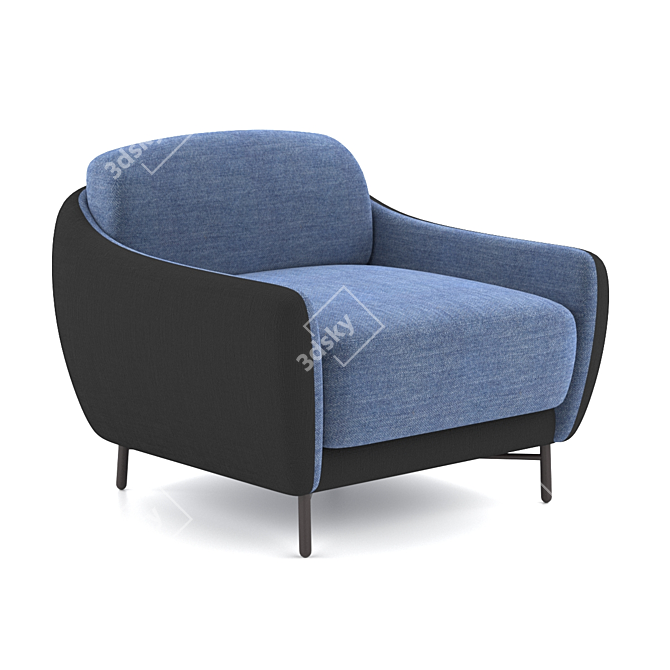 Modern Velvet Armchair | Stylish & Comfortable 3D model image 1