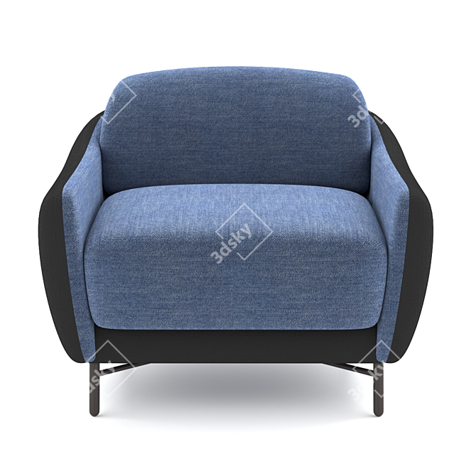 Modern Velvet Armchair | Stylish & Comfortable 3D model image 2