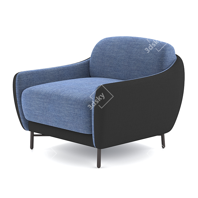 Modern Velvet Armchair | Stylish & Comfortable 3D model image 3