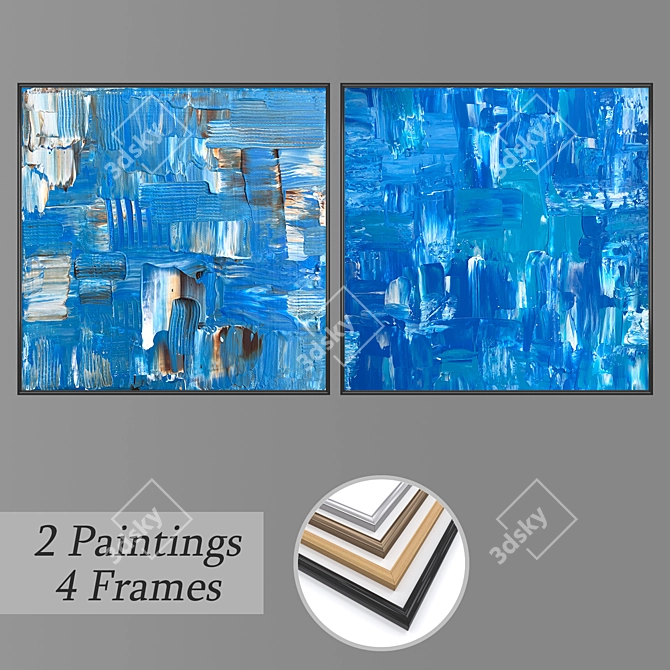 Elegant Wall Art Set with Multiple Frame Options 3D model image 1