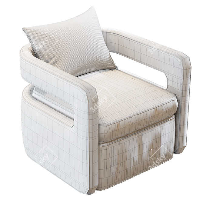 Elegant San Marino Armchair 3D model image 2