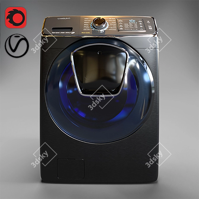 Samsung Turbo+ Washer: Powerful & Efficient 3D model image 1