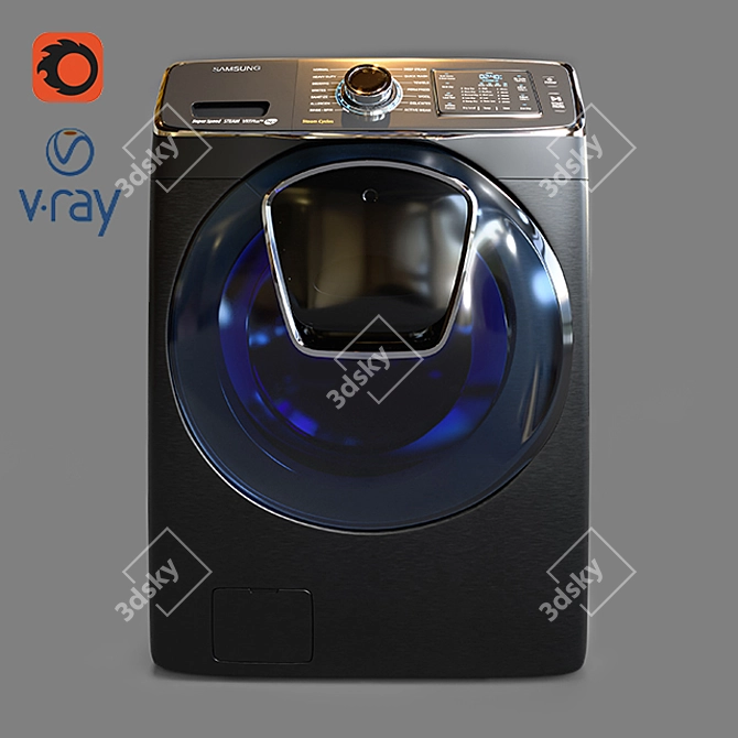 Samsung Turbo+ Washer: Powerful & Efficient 3D model image 5