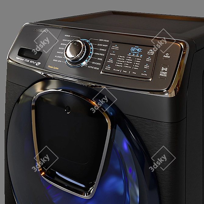 Samsung Turbo+ Washer: Powerful & Efficient 3D model image 7