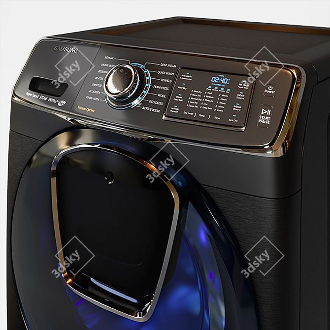 Samsung Turbo+ Washer: Powerful & Efficient 3D model image 11