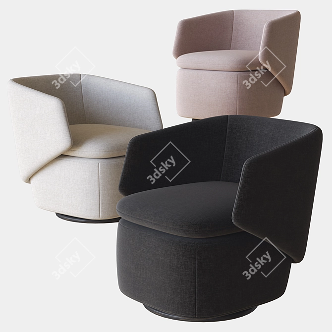 Modern Crescent Swivel Chair 3D model image 1