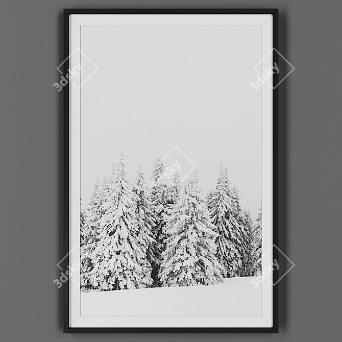 Black-framed Artwork: Picture Frame 00043-60 3D model image 1