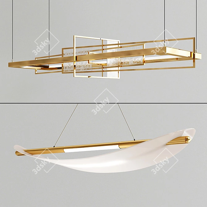 Sculpted Elegance: Taper & Forge Pendant Lamps 3D model image 1