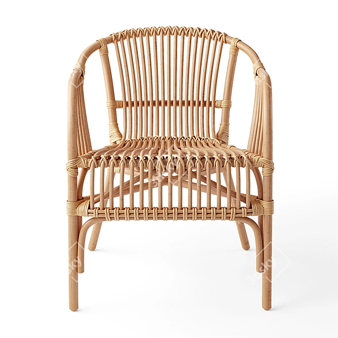 Colonial Rattan Chair 3D model image 4