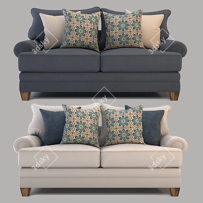 Fiecke Loveseat: Exceptional Comfort & Style 3D model image 4