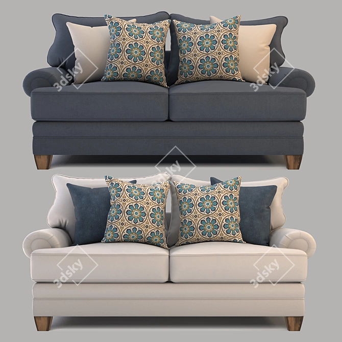 Fiecke Loveseat: Exceptional Comfort & Style 3D model image 6