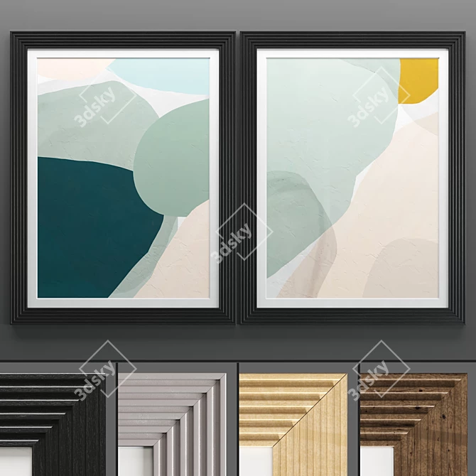  Elegant Art Frame Set 3D model image 1