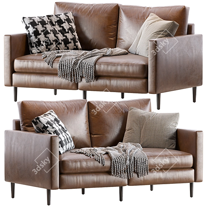 Modular Loveseat: Stylish and Versatile 3D model image 1