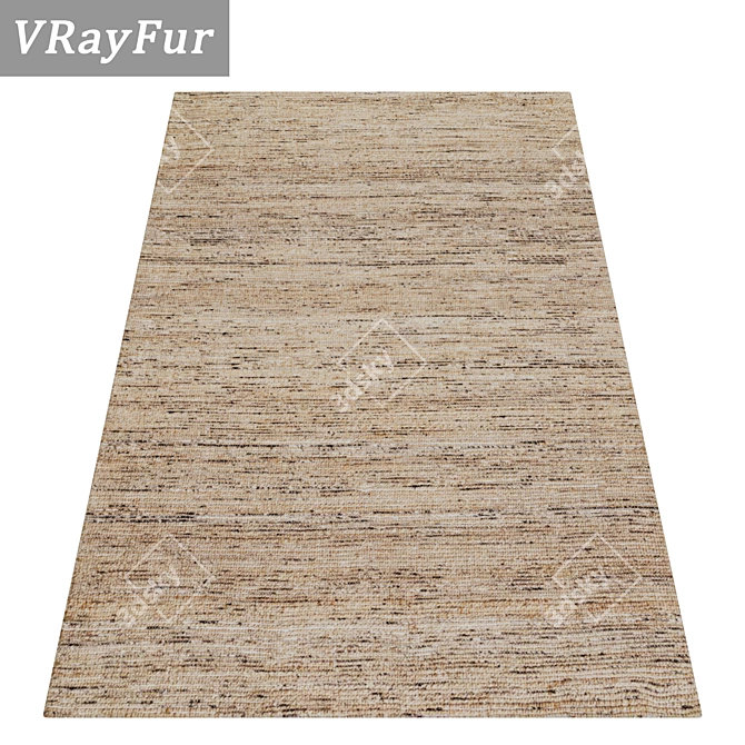 Luxury 3-Piece Carpet Set 3D model image 2