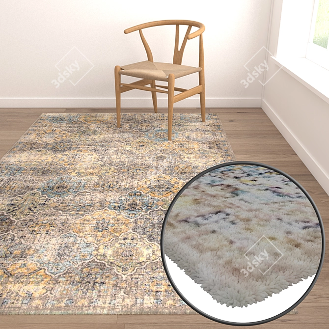 Premium Carpet Set: High-Quality Textures & Versatile Design 3D model image 5