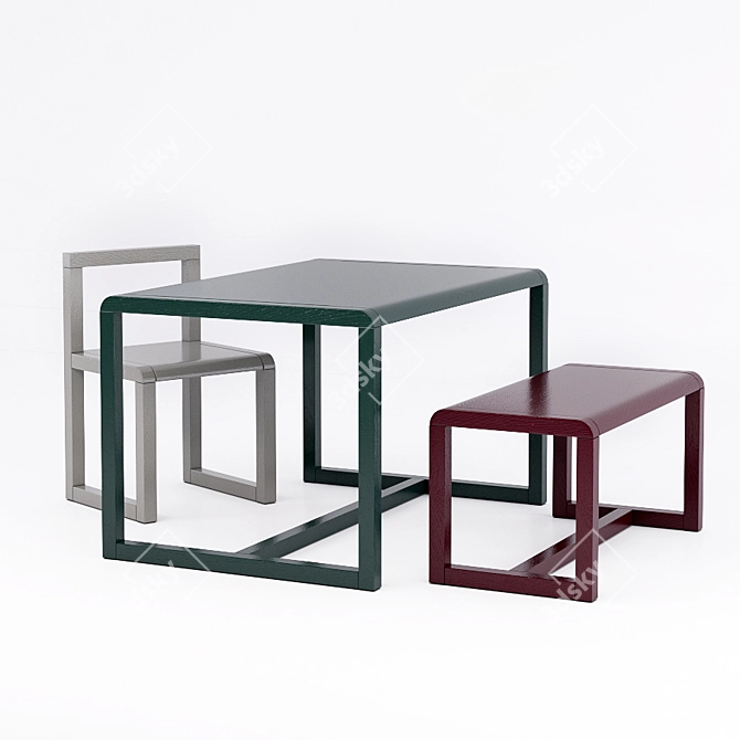 Stylish Little Architect Kids Furniture 3D model image 2