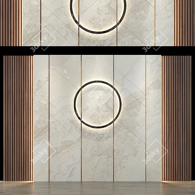 Modern Geometric Wall Panel 3D model image 1