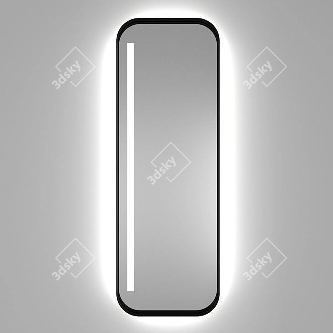 Illuminated Iron LIGHT Bathroom Mirror 3D model image 1