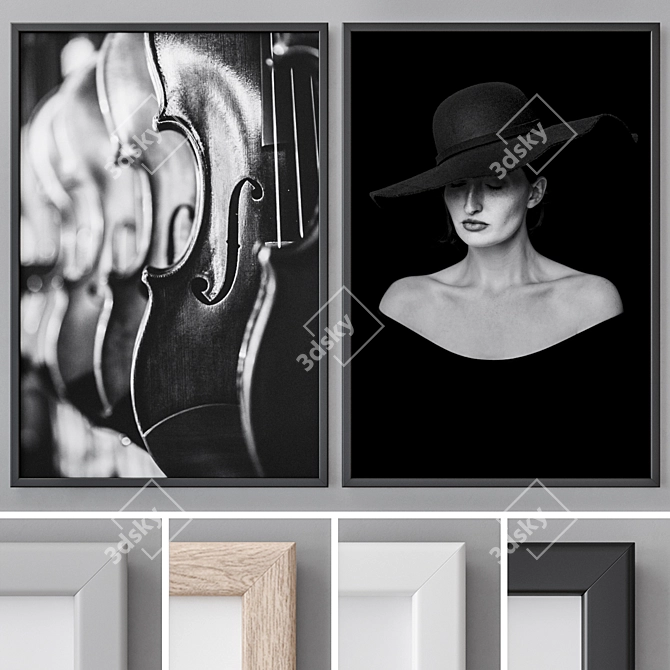 Abstract Modern Art Photo Frames 3D model image 1