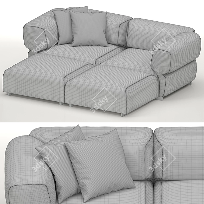 Elegant Butterfly Sofa by B&B 3D model image 5