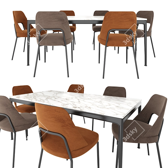 Elegant and Versatile: Joyce Chair and Pico Table 3D model image 1