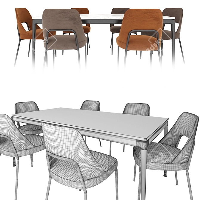 Elegant and Versatile: Joyce Chair and Pico Table 3D model image 3