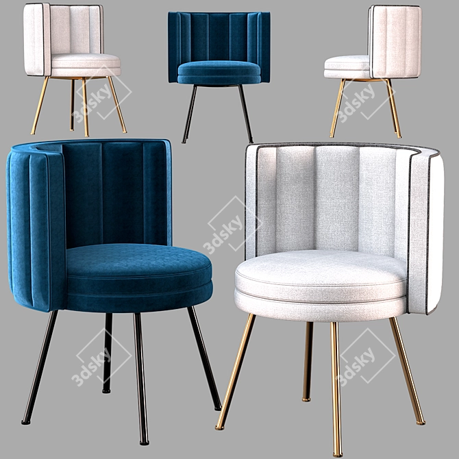 Elegant Torii Dining Chairs by Minotti 3D model image 1