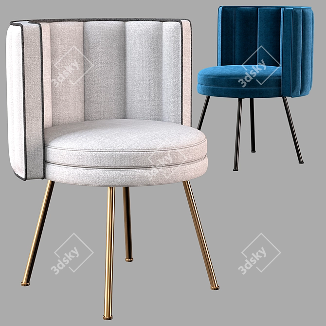 Elegant Torii Dining Chairs by Minotti 3D model image 2