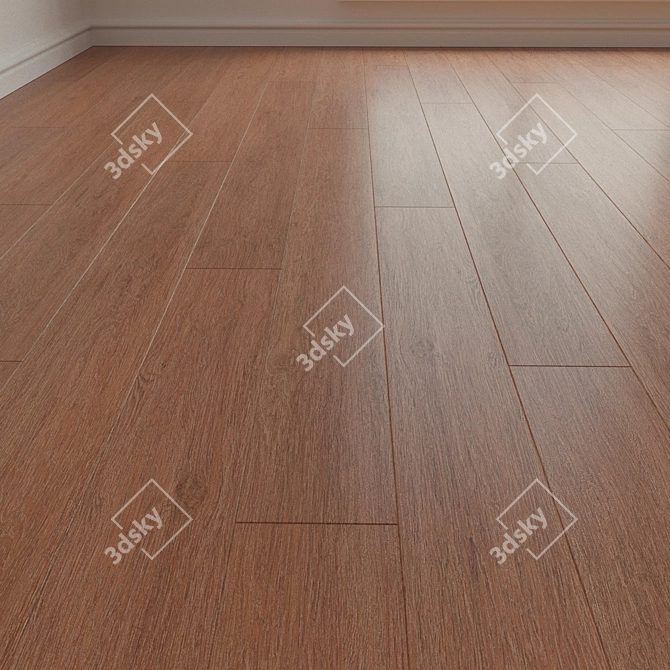 Oak Disco Laminate Parquet Tiles 3D model image 1