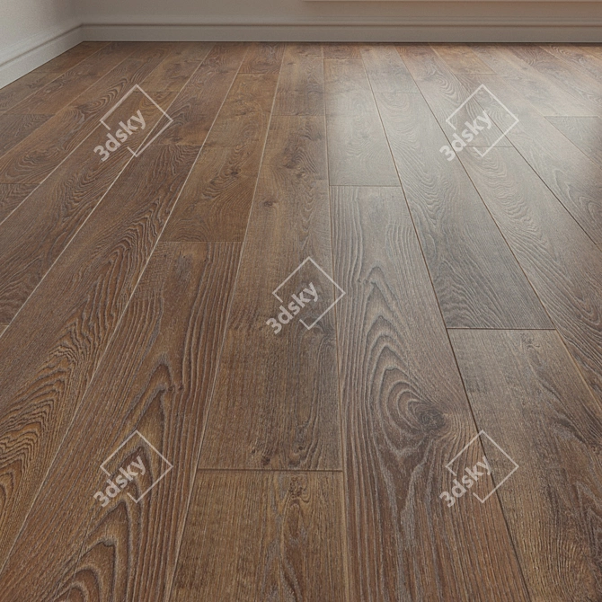 Laminate Parquet Flooring - Oak Natur Brown  High-Quality, Versatile Design 3D model image 1