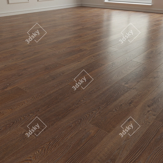 Laminate Parquet Flooring - Oak Natur Brown  High-Quality, Versatile Design 3D model image 2