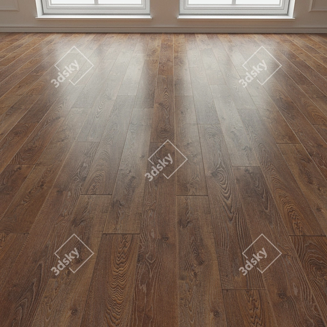 Laminate Parquet Flooring - Oak Natur Brown  High-Quality, Versatile Design 3D model image 3