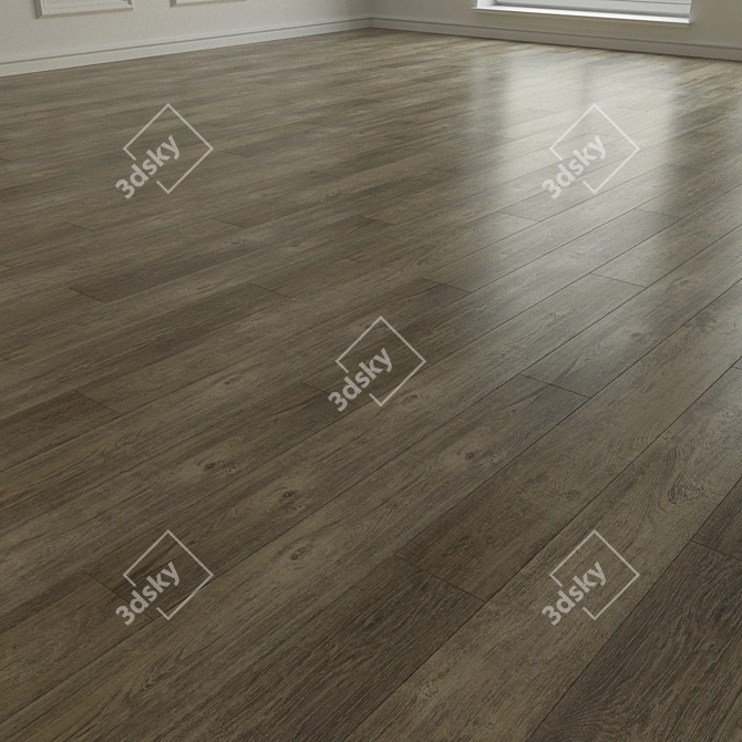 Modern Oak Parquet Flooring 3D model image 2