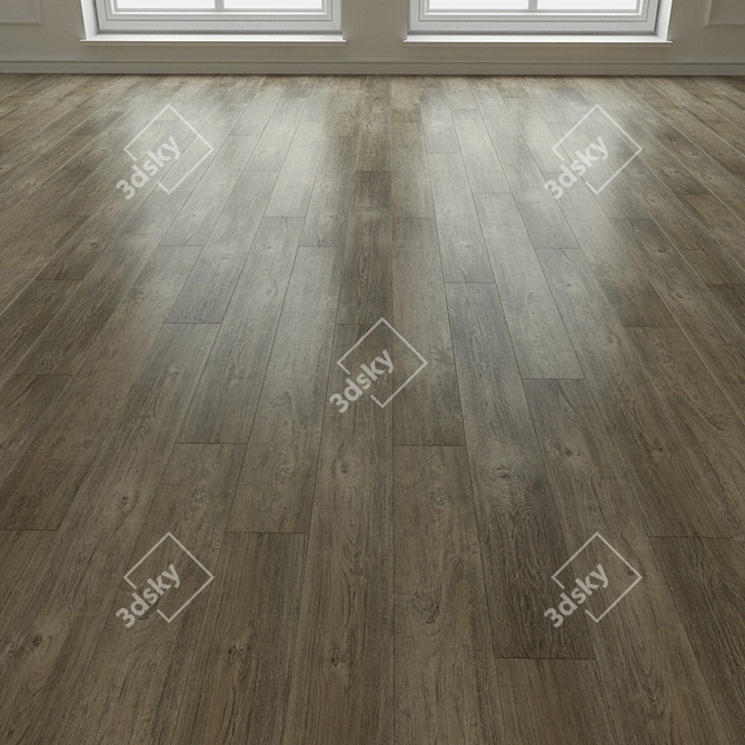 Modern Oak Parquet Flooring 3D model image 3