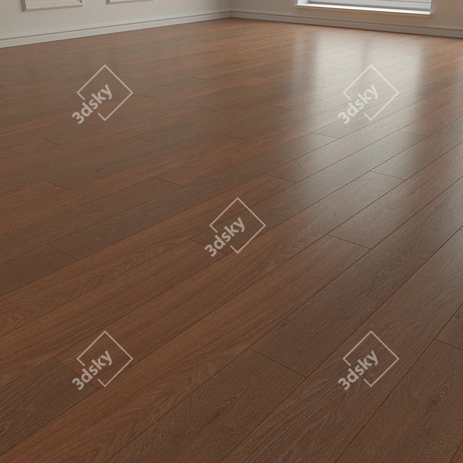 Title: Deep Honey Sherwood Oak Laminate with 3D Texture 3D model image 2