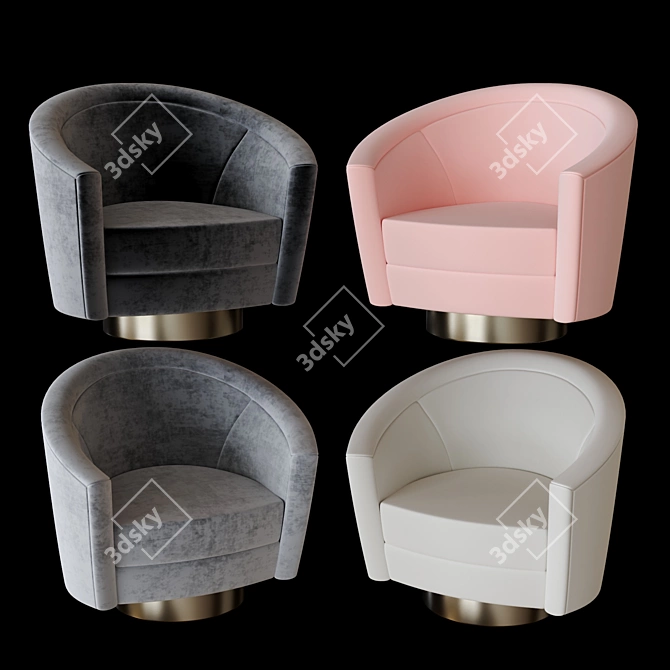 Title: Elegant Swivel Chair Catene 3D model image 1