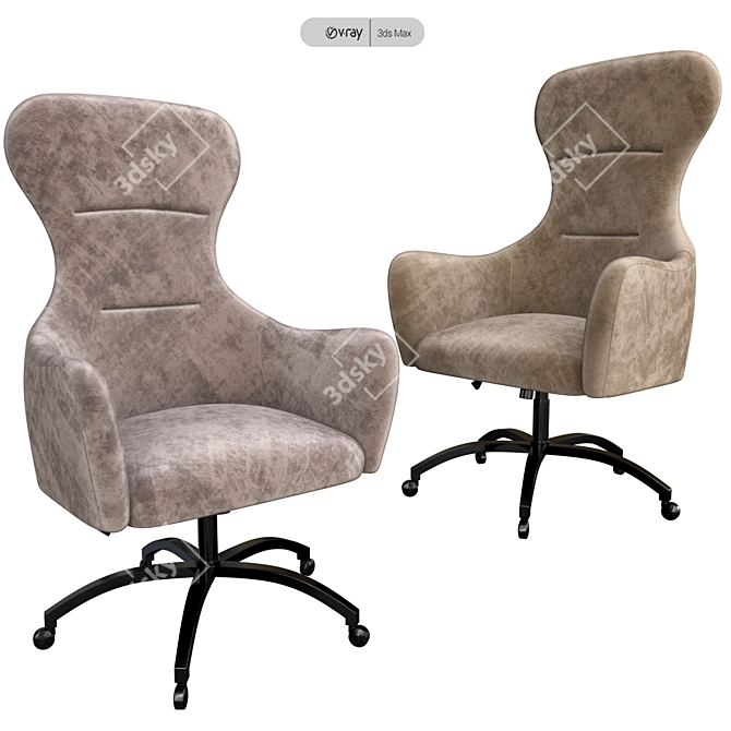 Elegant Swivel Armchair: Giampier 3D model image 1