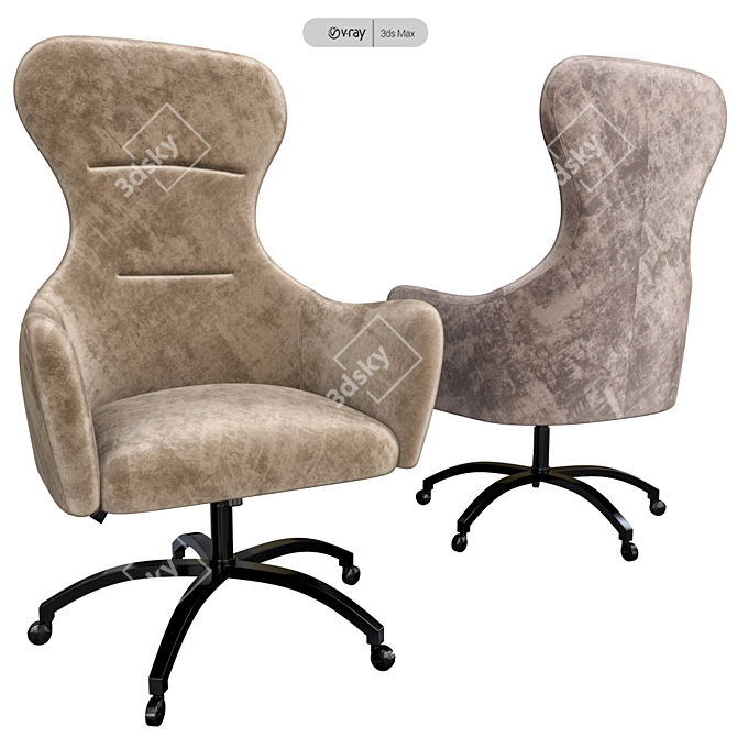 Elegant Swivel Armchair: Giampier 3D model image 2