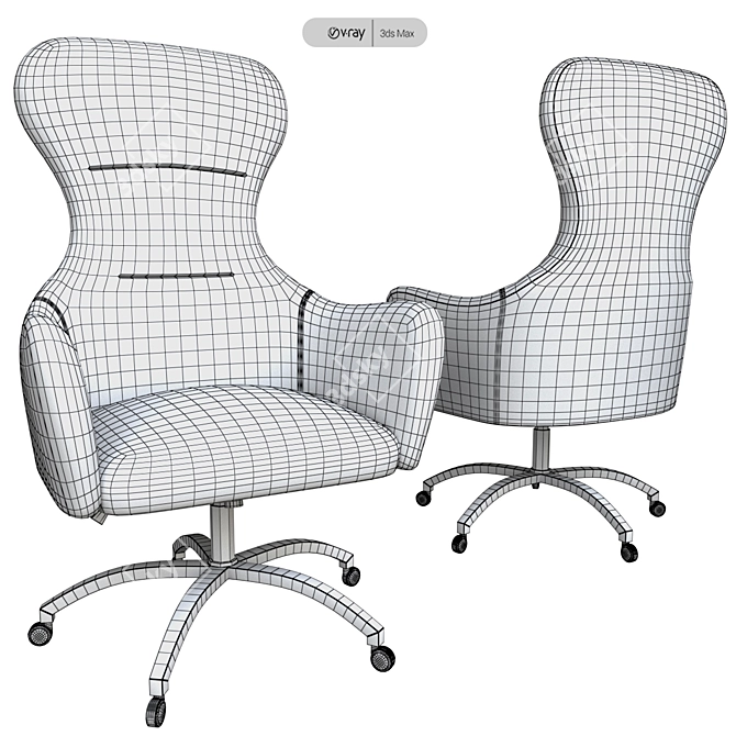 Elegant Swivel Armchair: Giampier 3D model image 3