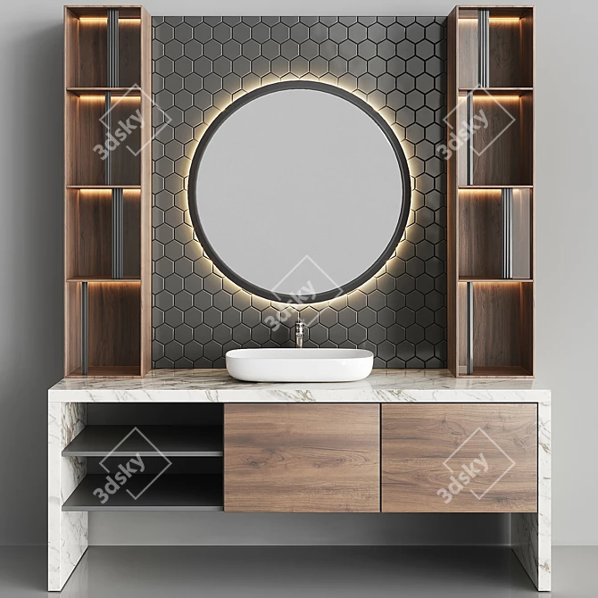 Modern Bathroom Vanity Set 3D model image 1