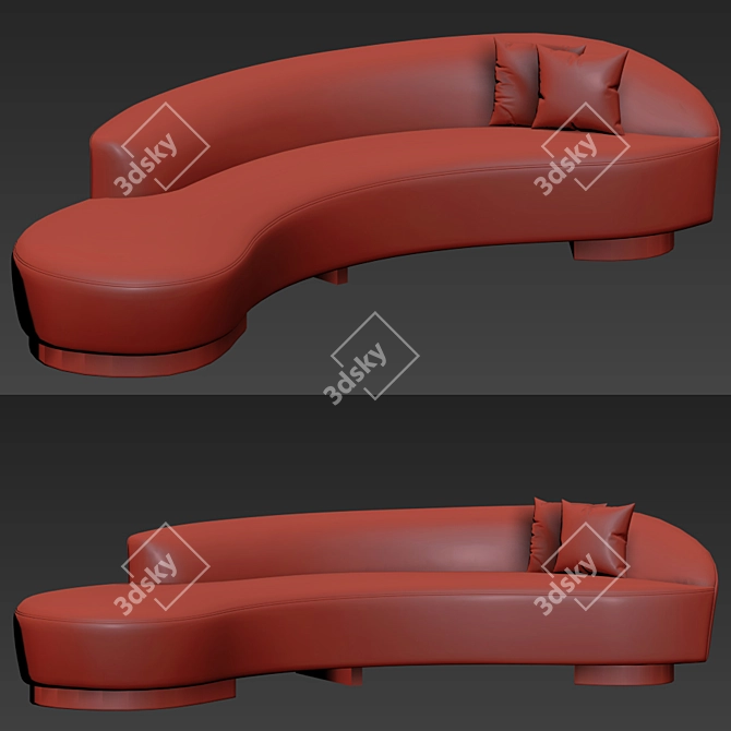 Elegant Navii Curved Sofa 3D model image 2