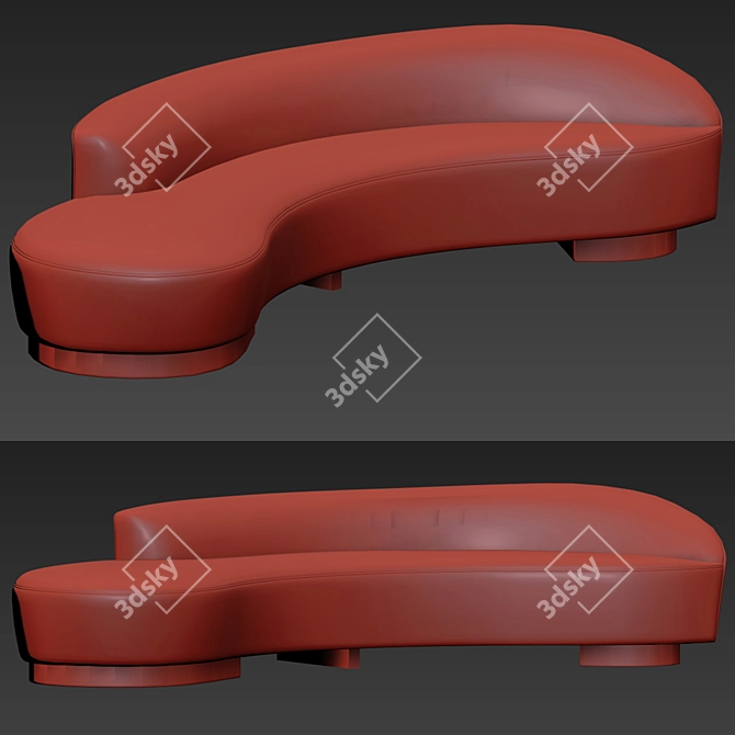 Elegant Navii Curved Sofa 3D model image 3