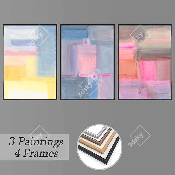 Multiframe Wall Art Set 3D model image 1