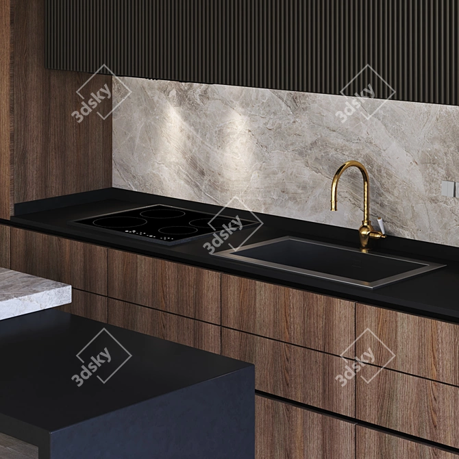 Modern Kitchen Set: Vol04 3D model image 2