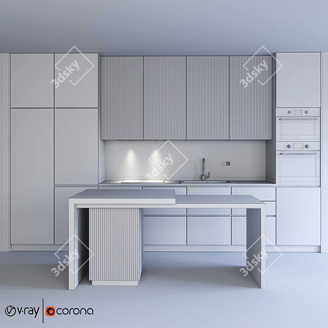 Modern Kitchen Set: Vol04 3D model image 4