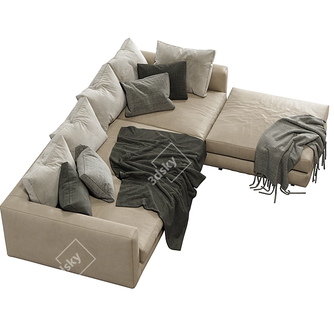 Marac Leather Sofa Malibu: Luxurious Contemporary Design 3D model image 3