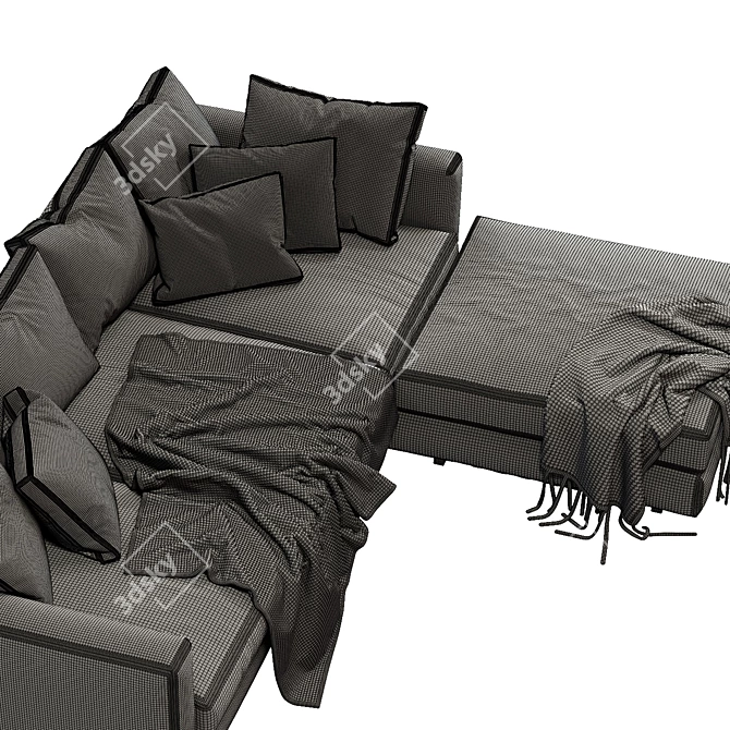 Marac Leather Sofa Malibu: Luxurious Contemporary Design 3D model image 5