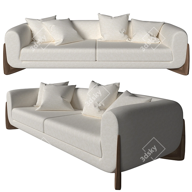 Porada Softbay Sofa: Exquisite Comfort and Style 3D model image 1